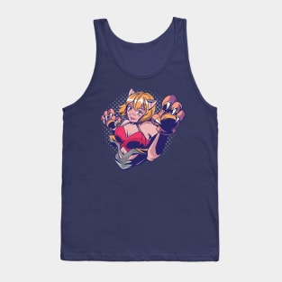 anime girl with cat ears and paws Tank Top